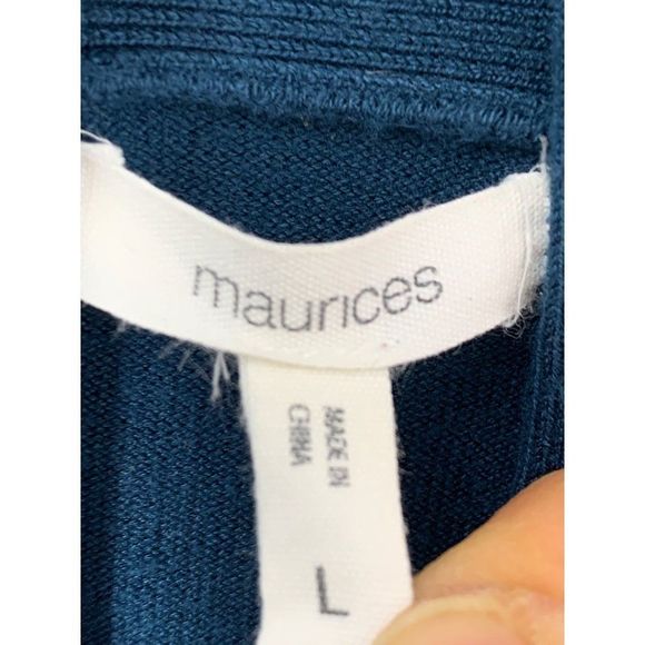 Women’s Maurices blue open cardigan shawl collar large 5722 - Picture 4 of 7